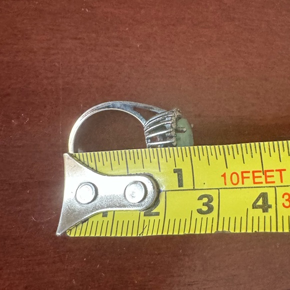 Adornia stamped sterling silver and emerald ring with natural diamonds - size 6 - Picture 7 of 11